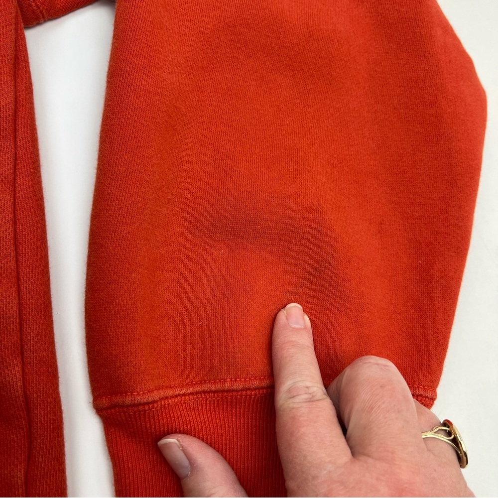 Vtg 90s Chaps Ralph Lauren Mens XXL Spell Out Crewneck Sweatshirt Orange *FLAW - Picture 4 of 12